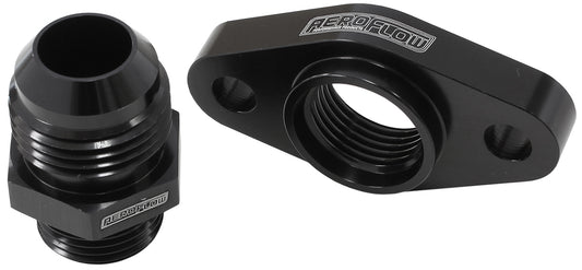 Turbo Drain Adapter (With -12AN Fitting, 51mm Hole Centre. Black Finish.)