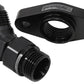 Turbo Drain Adapter (With 45Â° -10AN Fitting, 51mm Hole Centre. Black Finish.)