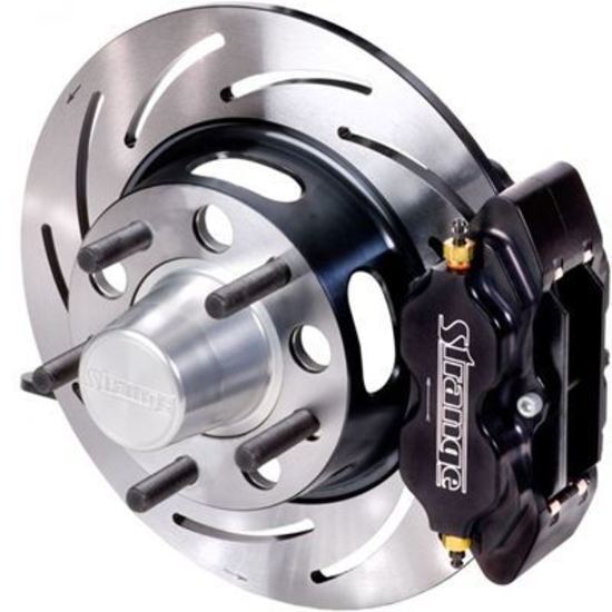 Strange STB4145WC Disc Brakes Front Steel Slotted Rotors 4-Piston Black Powdercoated Calipers Ford Kit