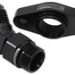 Turbo Drain Adapter (With 45Â° -10AN Fitting, 51mm Hole Centre. Black Finish.)