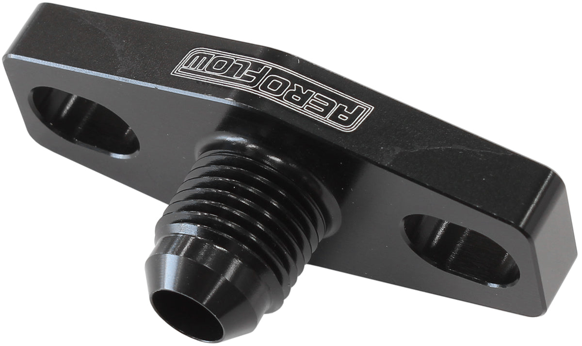 Turbo Oil Feed Adapter (-6AN, 38-44mm Hole Centres. Black Finish)