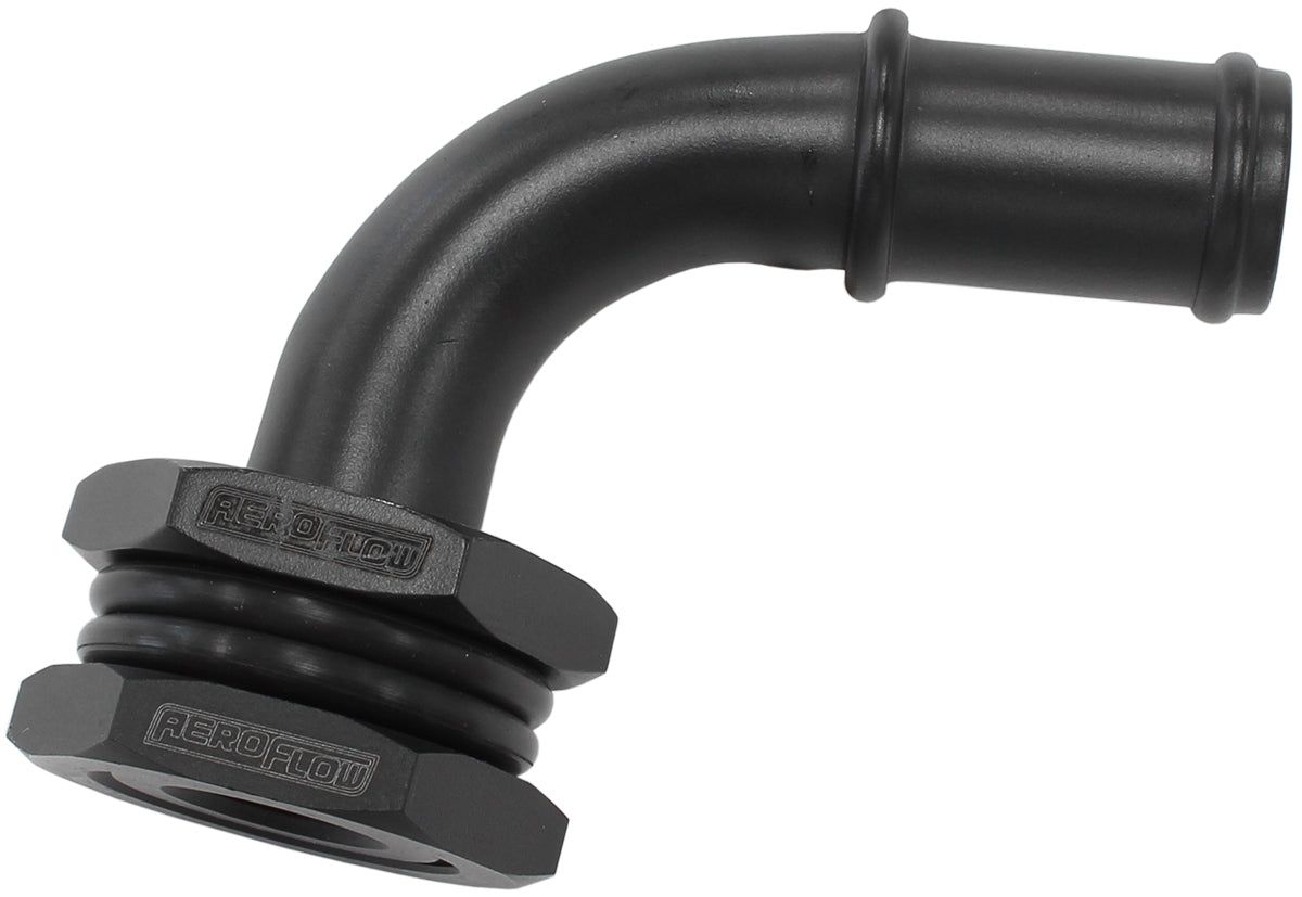 Aeroflow AF463-31 BULKHEAD 90 TURBO DRAIN 5/8 BARB OIL PAN SUMP ADAPTER