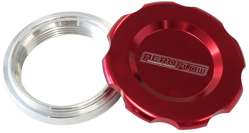 Aeroflow AF465-24R 1.5" Weld Bung & Red Cap Low Profile Female Weld-On