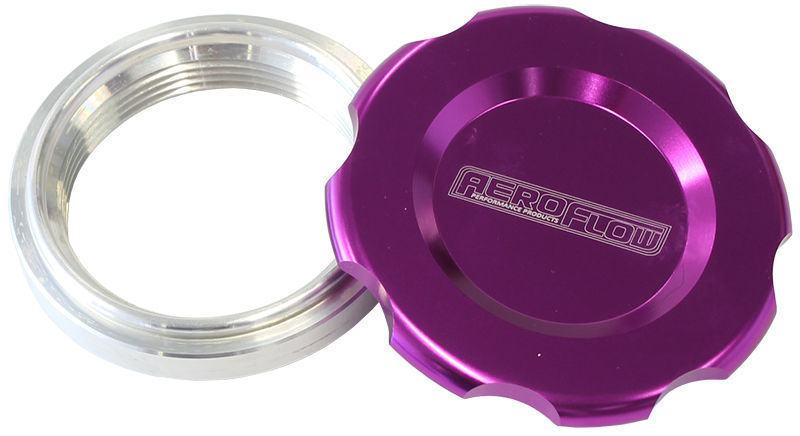 Aeroflow AF465-32PUR 2" Weld Bung & Purple Cap Low Profile Female Weld-On