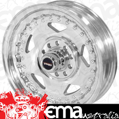 Street Pro Wheels STP005-154000 Street Pro Convo Wheel Polished 15X4' Holden Chevrolet Ford Dual Bolt Circle 1.75' Back Space
