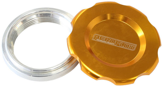 Aeroflow Performance Products AF465-40G 2-1/2" Weld Bung & Gold Cap Low Profile Female Weld-On