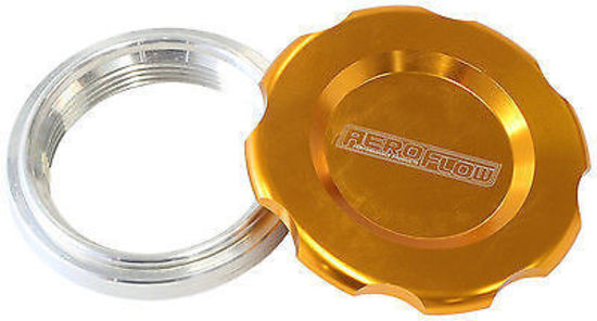 Aeroflow AF465-48G 3" Weld Bung & Gold Cap Low Profile Female Weld-On