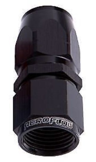 Aeroflow 100 & 450 series braided hose Alloy Straight End -12AN Black Cutter Style Swivel Nut Aeroflow Performance Products AF501-12BLK