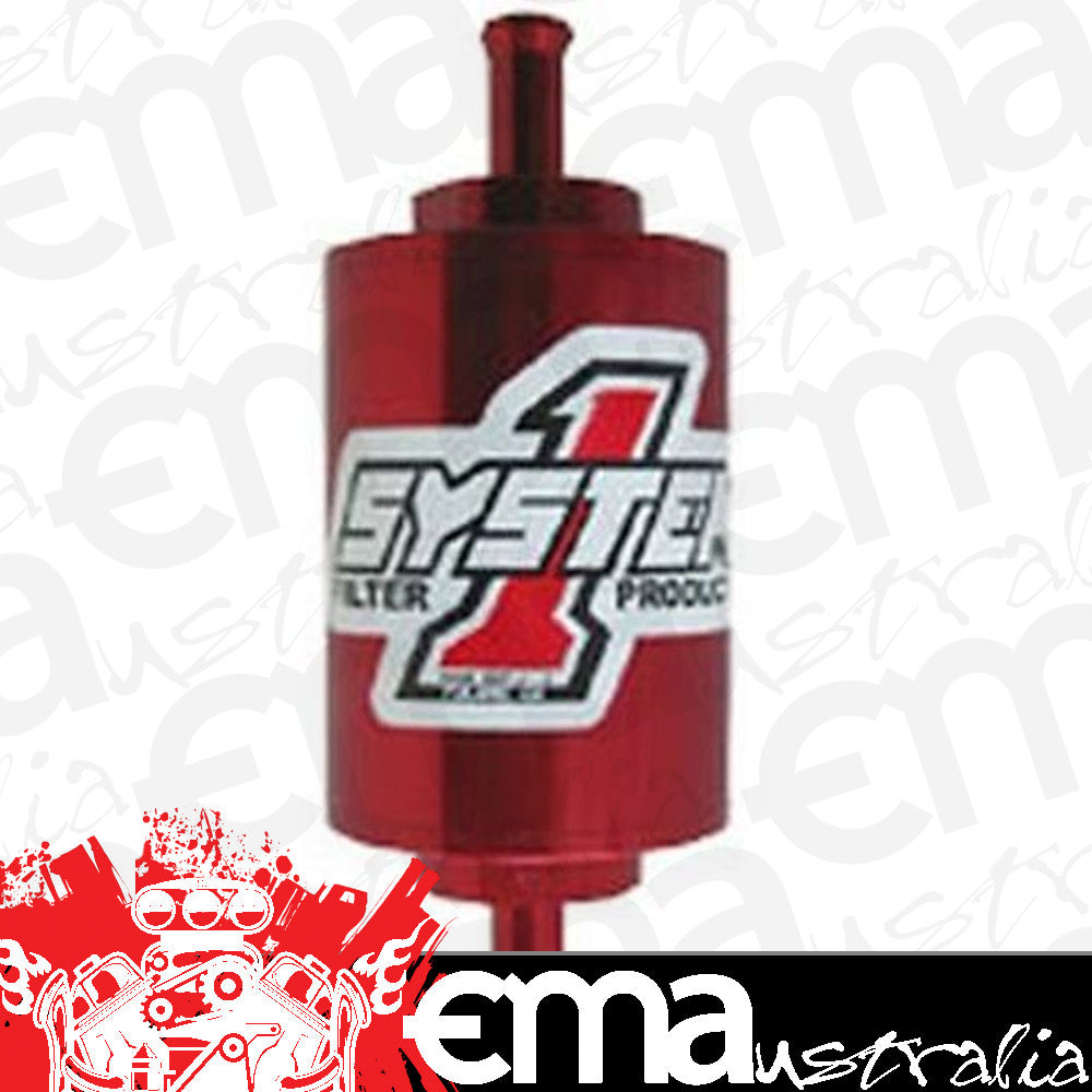 System One SY200-201405 Pro Street Billet In-Line Fuel Filter 30 Mic 5/16" Barbs