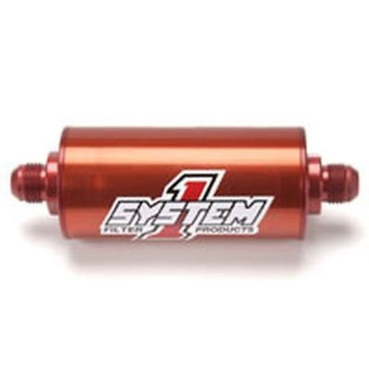 System One SY201-203406 Medium Billet In-Line Fuel Filter Red 30 Micron -6 an