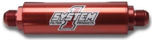 System One SY202-202408 Long Billet In-Line Fuel Filter 30 Micron Red -8an