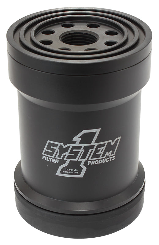 System One SY209-512-B Spin On Fuel Filter suit EFI 3-3/4" O.D x 5-1/4" Long w/ 1"-12 Thread Use Mount Sy221-90004 10 Micron Methanol Compatible