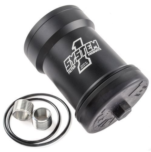 System One SY209-512B Billet No Bypass Fuel Filter 10 Micron Black 1"-12 Thread