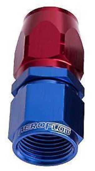 Aeroflow 100 & 450 series braided hose Alloy Straight End -20AN Blue Cutter Style Swivel Nut Aeroflow Performance Products AF501-20