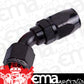 Aeroflow 100 & 450 series braided hose Alloy 45 Deg End -4AN Black Cutter Style Full Swivel Aeroflow Performance Products AF502-04BLK