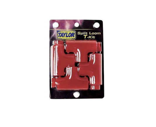 Taylor Motorsports TAY39120 Split Loom T-Kit Red suits 1/4" 3/8" & 1/2" Tubing
