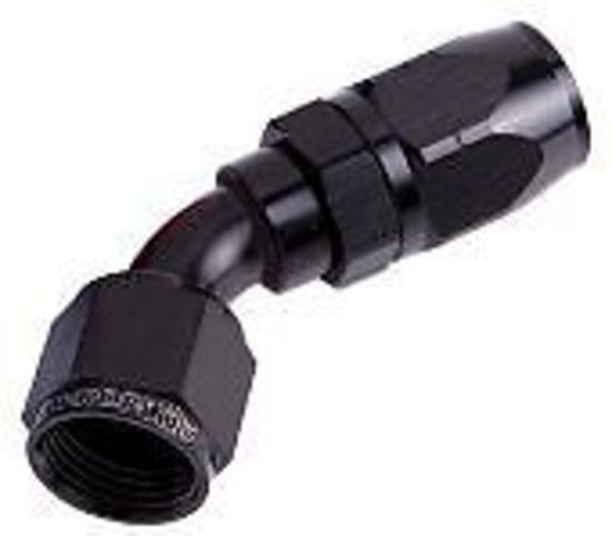 Aeroflow AF502-10BLK Alloy 45 Deg Hose End -10AN Black Cutter Style Full Swivel