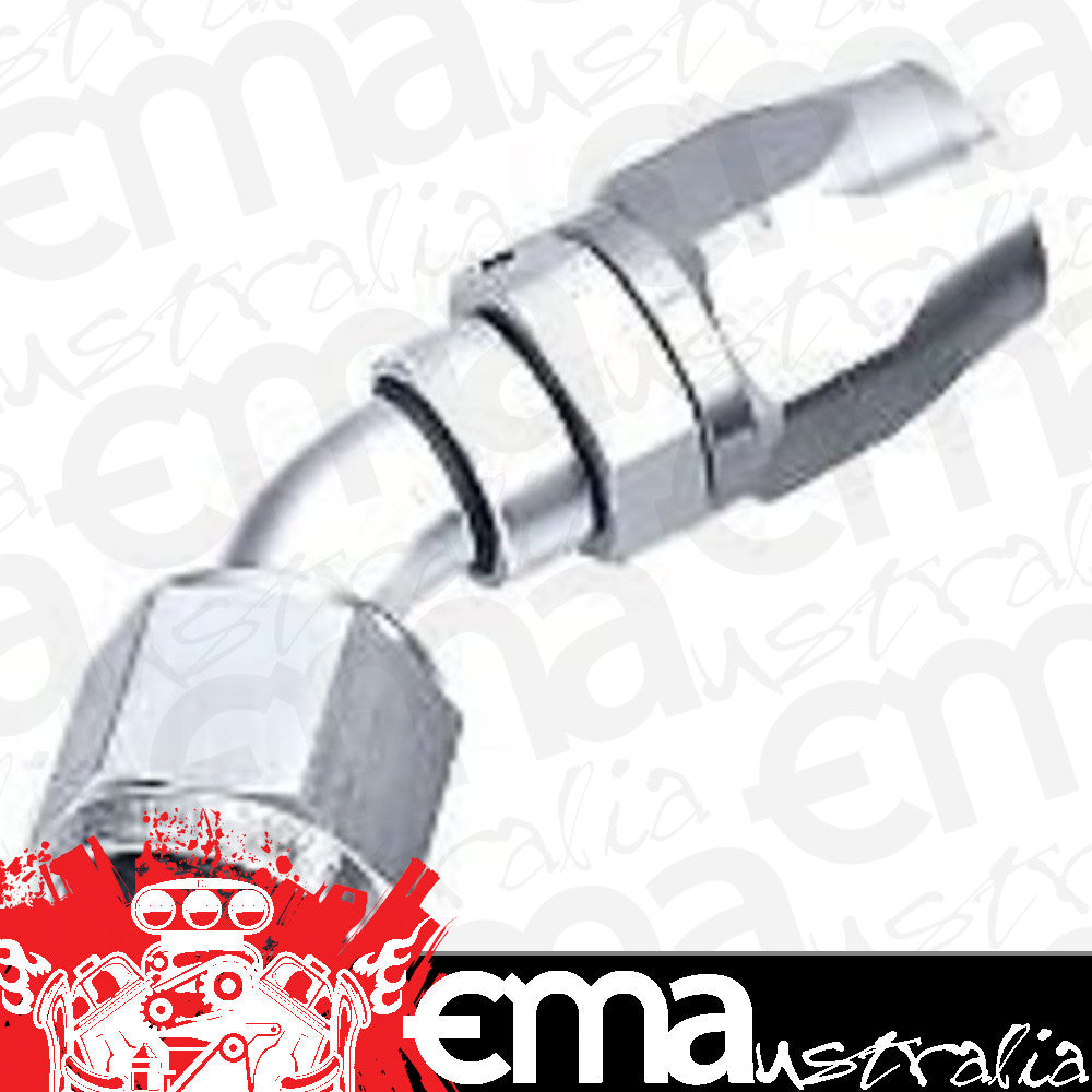Aeroflow 100 & 450 series braided hose Alloy 45 Deg End -16AN Silver Cuter Style Full Swivel Aeroflow Performance Products AF502-16S