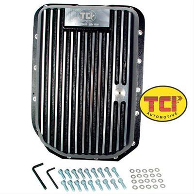 TCI Auto TCI278010 Automatic Transmission Pan Deep Aluminum Black Wrinkled Gm 4L80E 4L85E