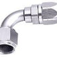 Aeroflow 100 & 450 series braided hose Alloy 90 Deg End -20AN Silve Cutter Style Full Swivel Aeroflow Performance Products AF503-20S