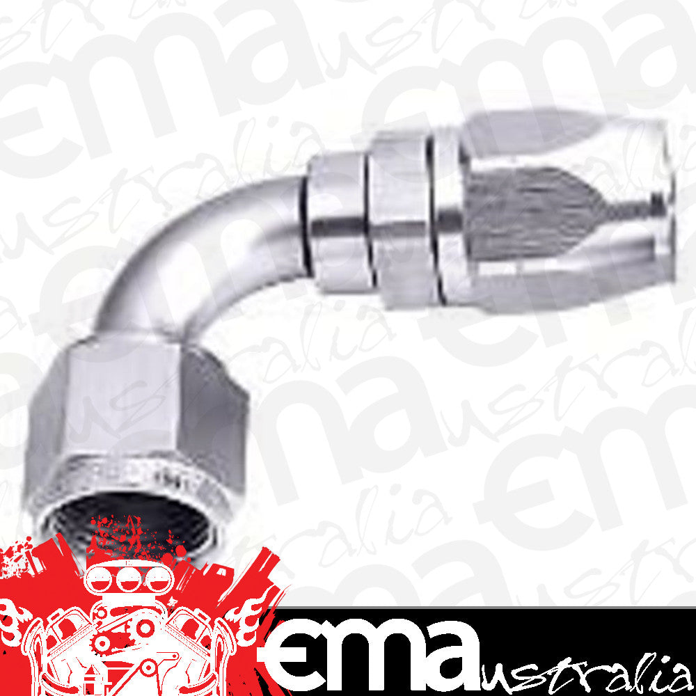 Aeroflow 100 & 450 series braided hose Alloy 90 Deg End -20AN Silve Cutter Style Full Swivel Aeroflow Performance Products AF503-20S