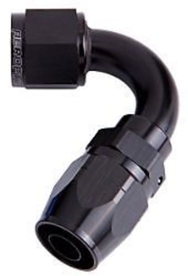 Aeroflow 100 & 450 series braided hose Alloy 120 Deg End -6AN Black Cutter Style Full Swivel Aeroflow Performance Products AF504-06BLK