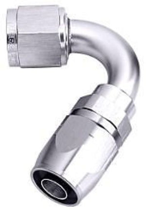 Aeroflow AF504-08S Alloy 120 Deg Hose End -8AN Silver Cuter Style Full Swivel