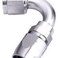 Aeroflow 100 & 450 series braided hose Alloy 120 Deg End -10AN Silver Cuter Style Full Swivel Aeroflow Performance Products AF504-10S