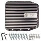 TCI Auto TCI438010 Automatic Transmission Pan Premium Deep Aluminum Black/Polished Fins Ford Aode 4R70W Kit