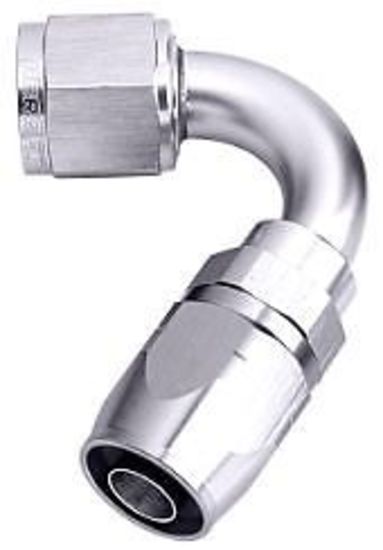 Aeroflow 100 & 450 series braided hose Alloy 120 Deg End -20AN Silver Cutter Style Full Swive Aeroflow Performance Products AF504-20S