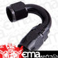 Aeroflow AF505-12BLK Alloy 150 Deg Hose End -12AN Black Cutter Style Full Swivel