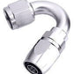 Aeroflow AF505-16S Alloy 150 Deg Hose End -16AN Silver Cuter Style Full Swivel