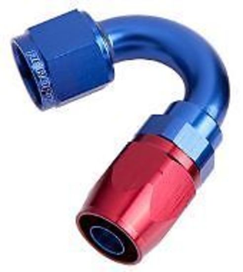 Aeroflow 100 & 450 series braided hose Alloy 150 Deg End -20AN Blue Cutter Style Full Swivel Aeroflow Performance Products AF505-20