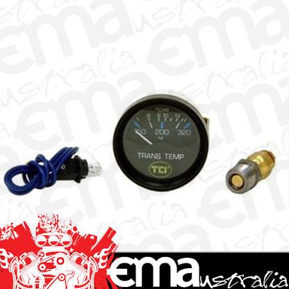 TCI Auto TCI801000 Gauge Transmission Temperature 150-320 Degrees F 2 5/8 In. Analog Electrical Black Face