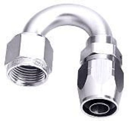Aeroflow 100 & 450 series braided hose Alloy 180 Deg End -4AN Silver Cutter Style Full Swiv Aeroflow Performance Products AF506-04S