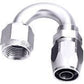 Aeroflow AF506-04S Alloy 180 Deg Hose End -4AN Silver Cutter Style Full Swiv