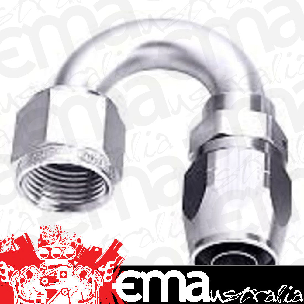 Aeroflow 100 & 450 series braided hose Alloy 180 Deg End -10AN Silver Cuter Style Full Swivel Aeroflow Performance Products AF506-10S