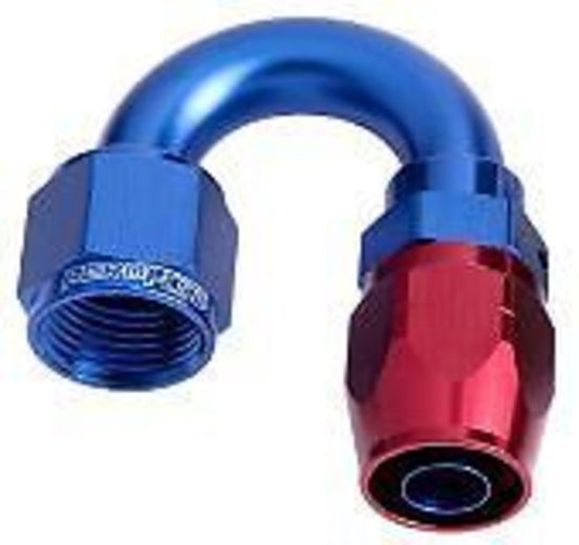 Aeroflow AF506-12 Alloy 180 Deg Hose End -12AN Blue Cutter Style Full Swivel