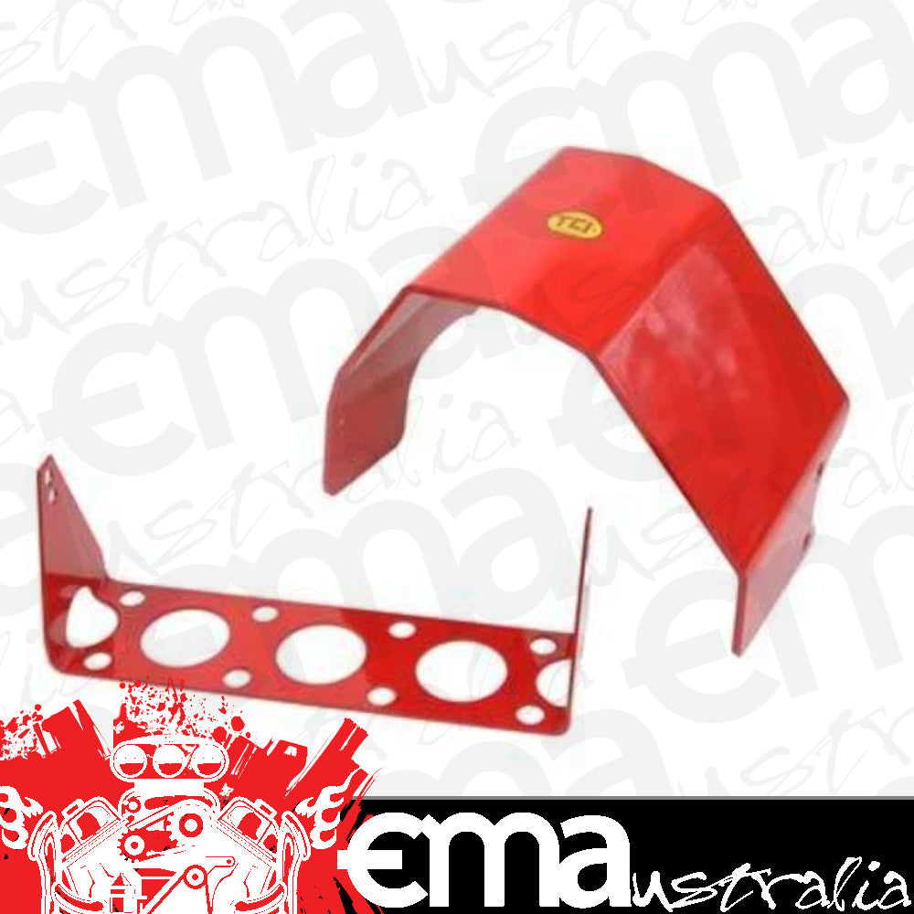 TCI Auto TCI976000 Automatic Transmission Shield Case Aluminum Red Powdercoated Ford C-6 Kit