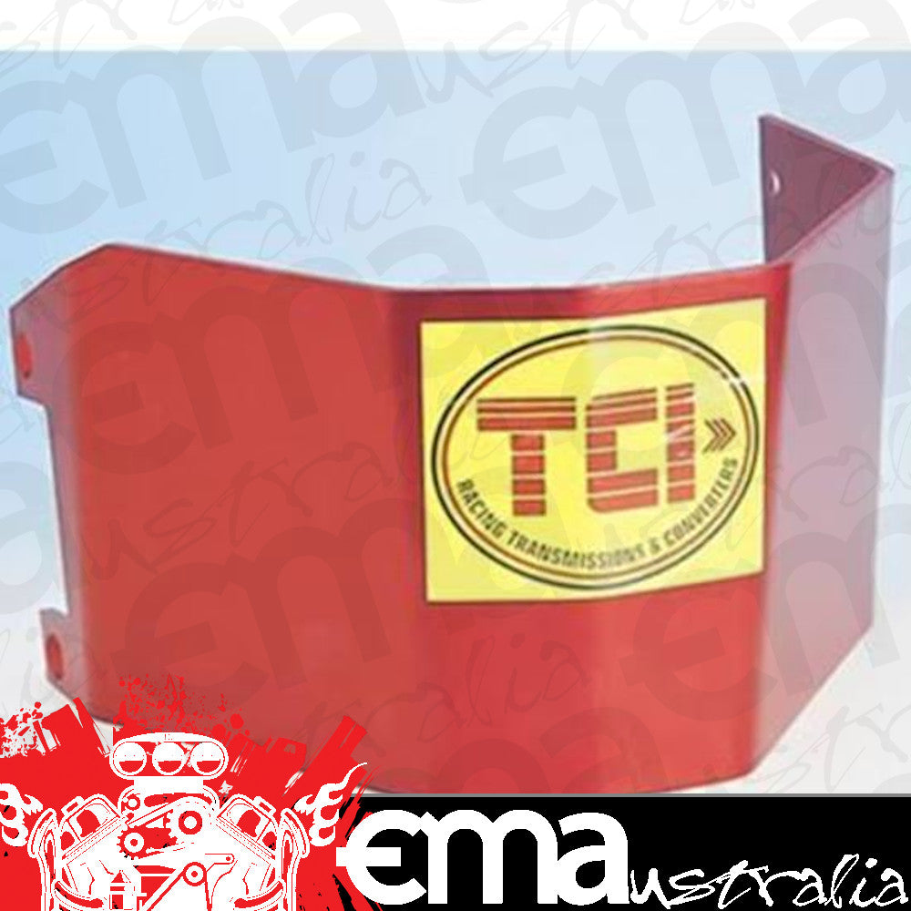 TCI Auto TCI980000 Automatic Transmission Shield Case Aluminum Red Powdercoated Chev TH400 Kit