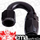 Aeroflow AF506-12BLK Alloy 180 Deg Hose End -12AN Black Cutter Style Full Swivel