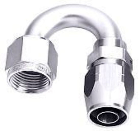 Aeroflow 100 & 450 series braided hose Alloy 180 Deg End -20AN Silver Cutter Style Full Swive Aeroflow Performance Products AF506-20S