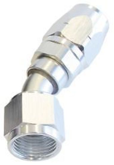 Aeroflow 100 & 450 series braided hose Alloy 30 Deg End -4AN Silver Cutter Style Ful Swivel Aeroflow Performance Products AF507-04S