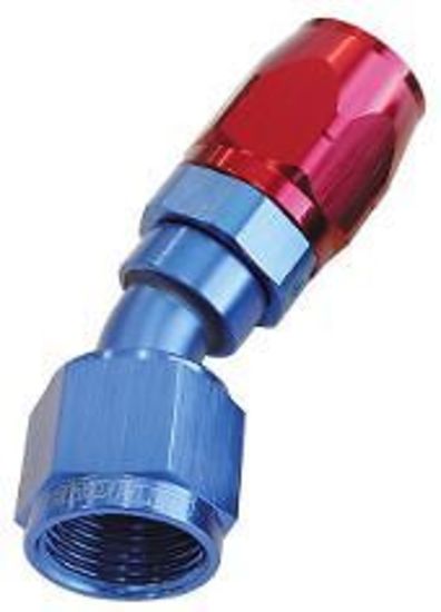 Aeroflow AF507-06 Alloy 30 Deg Hose End -6AN Blue Cutter Style Full Swivel