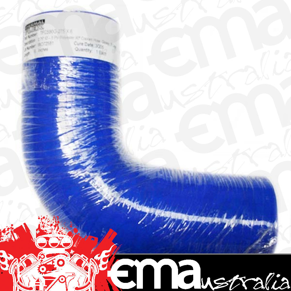 Thermal Flex TFC590GN-275x6 90¡ Bend Silicone Hose - Blue 2.75" I.D 6" Legs