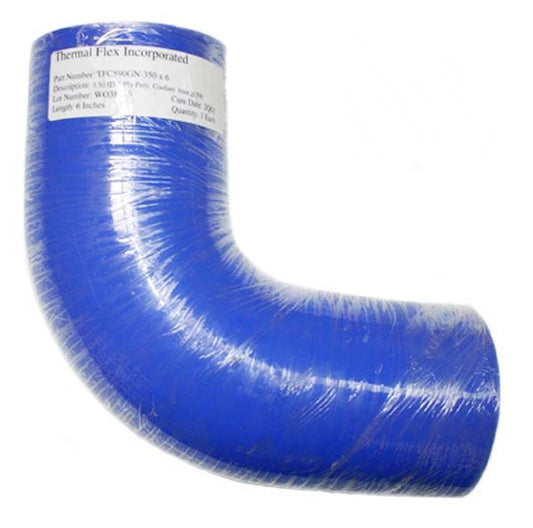 Thermal Flex TFC590GN-350x6 90¡ Bend Silicone Hose - Blue 3.50" I.D 6" Legs
