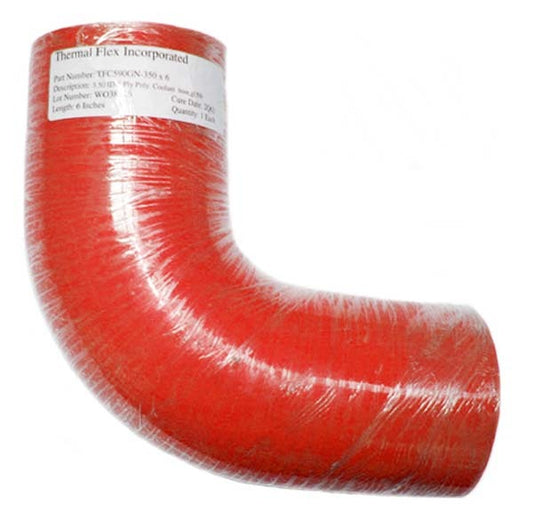 Thermal Flex TFC590GNR-400x6 90¡ Bend Silicone Hose - Red 4.00" I.D 6" Legs