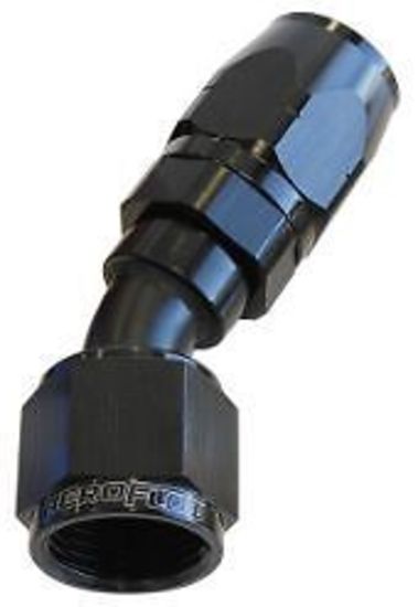 Aeroflow AF507-10BLK Alloy 30 Deg Hose End -10AN Black Cutter Style Full Swivel