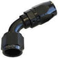 Aeroflow AF508-04BLK Alloy 60 Deg Hose End -4AN Black Cutter Style Full Swivel