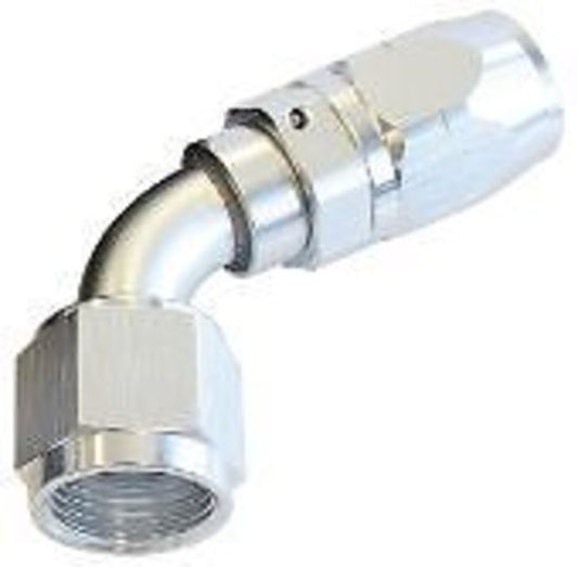 Aeroflow AF508-04S Alloy 60 Deg Hose End -4AN Silver Cutter Style Ful Swivel